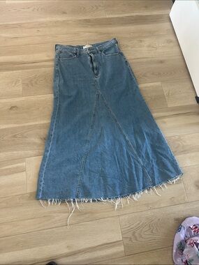 Abercrombie & Fitch Blue Denim Maxi Skirt